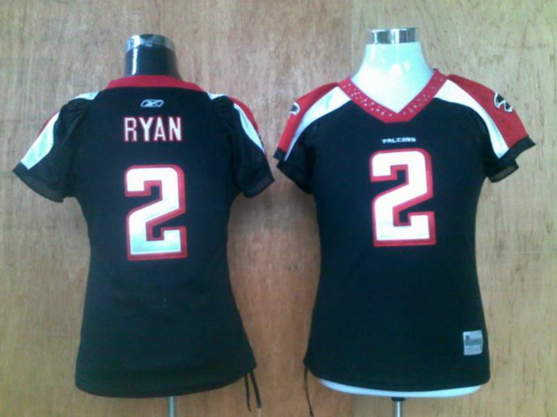 Falcons #2 Matt Ryan Black Women's Field Flirt Stitched NFL Jersey